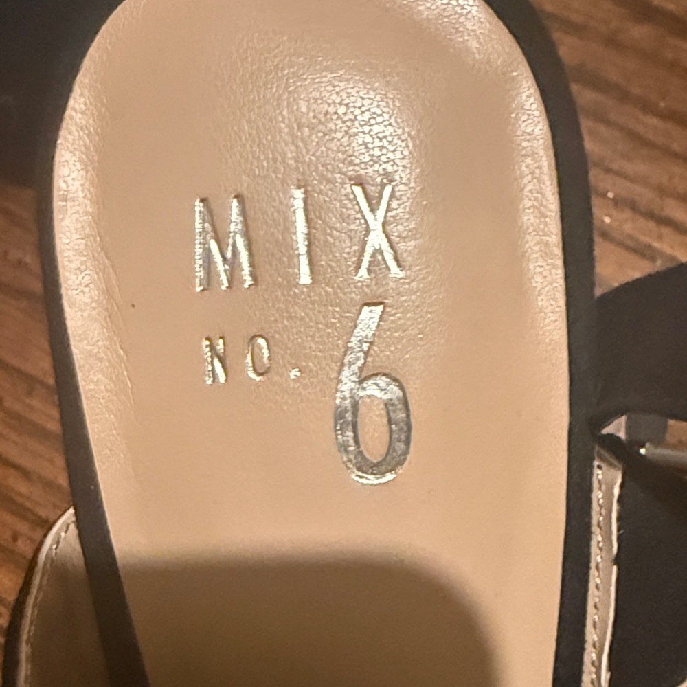 Mix No. 6 Black Open-Toe Heels - Picture 3 of 4